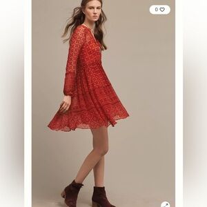2 for $30 sale: Maeve by Anthropologie sheer canna swing dress knit slip - 0/XS